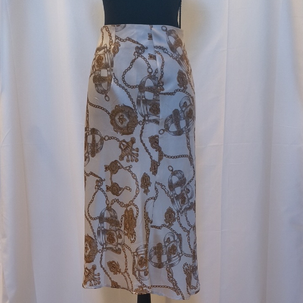 Polly Elegant Chain Print Midi Skirt